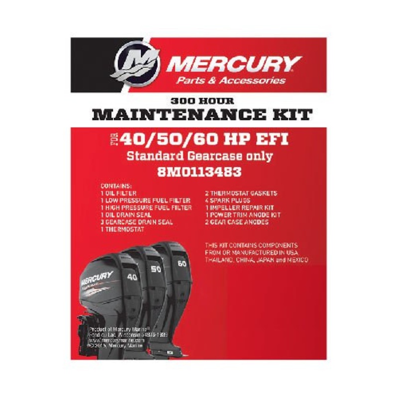 Mercury 8M0113483 300-Hour Maintenance Kit – 40/50/60 HP EFI
