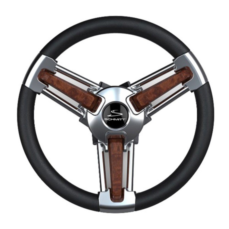 Schmitt PU105111-04R Ongaro Burano Wheel 14 3/4 Tapered Shaft Burl Polyurethane w/Stainless Spoke Includes Center Cap/Nut