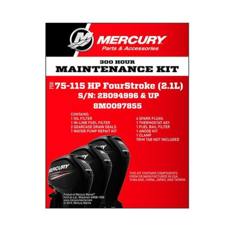 Mercury 8M0097855 300-Hour Service Kit – 75-115 HP 2.1L