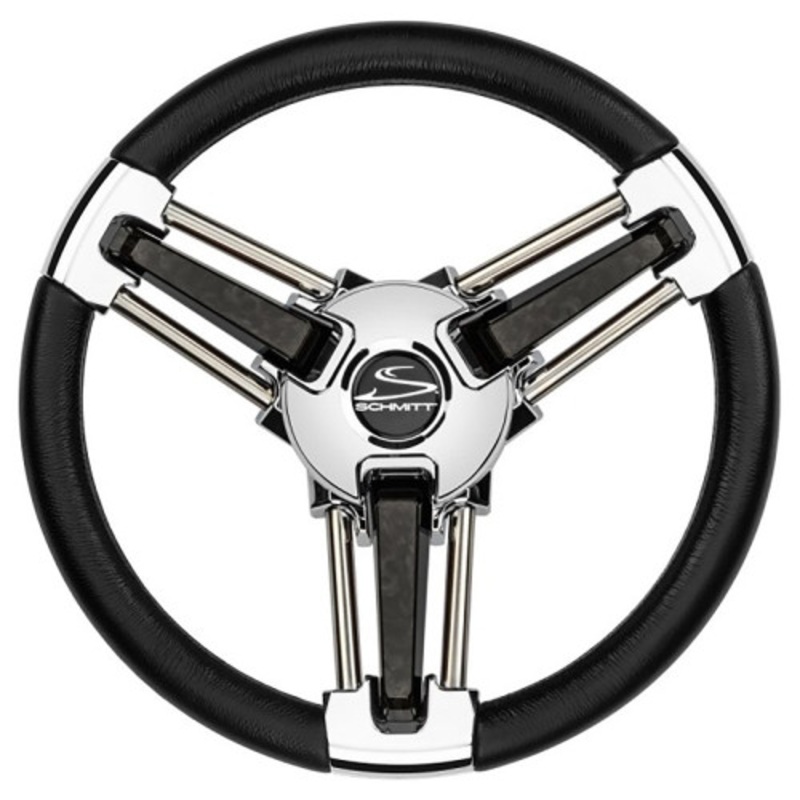 Schmitt  Ongaro Burano Wheel 14 3/4 Tapered Shaft Black Polyurethane w/Stainless Spoke Includes Center Cap/Nut