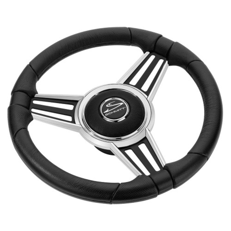 Schmitt  Ongaro PU30 14 Wheel – Chrome Cap  Spoke Inserts – Black Spokes – 3/4 Tapered Shaft