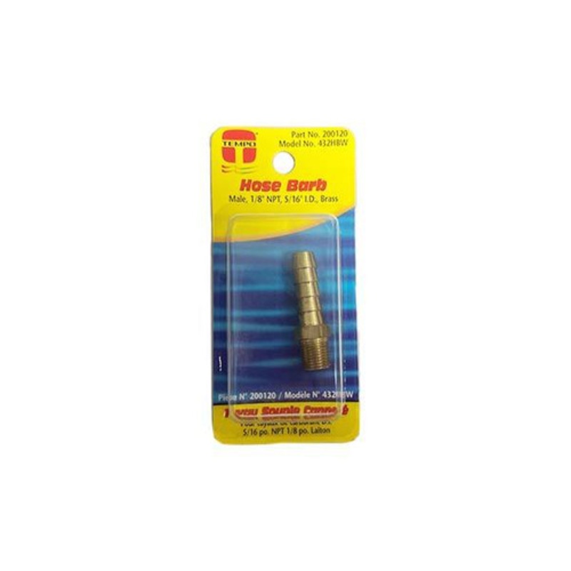 Tempo Marine Hose Barb Male 1/8 NPT 5/16 I.D.