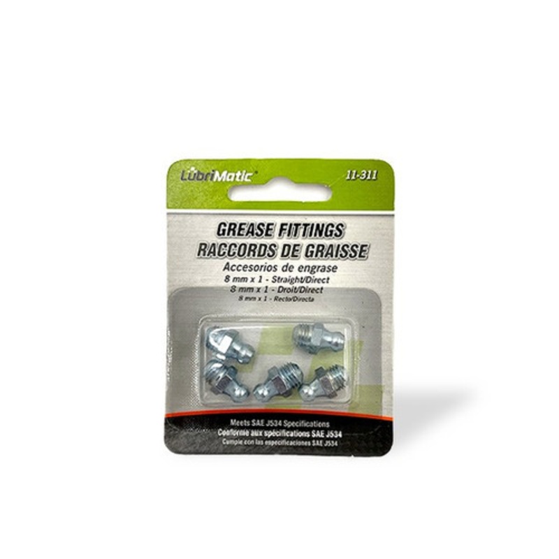 Lubrimatic Straight Grease Fitting 8mm 5 Pack