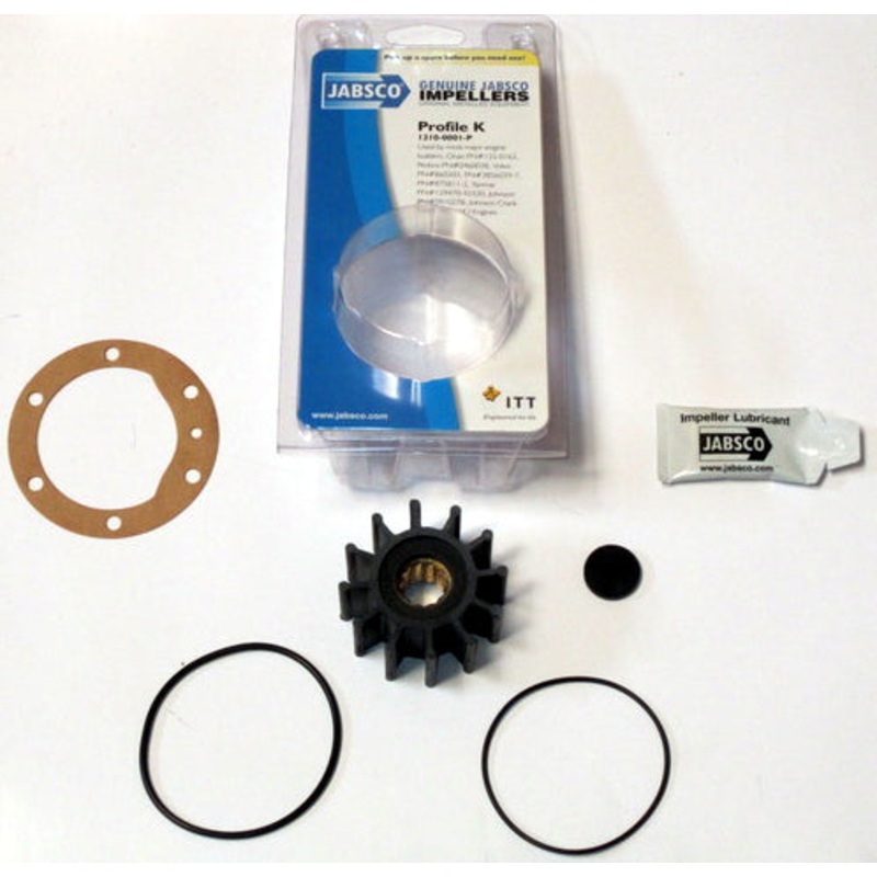 Impeller Kit Jabsco OEM Splined Neoprene Impeller Full Kit Profile-K – 1210-0001-P