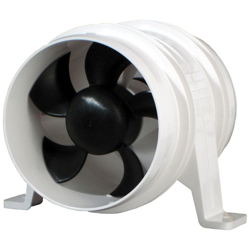 Blower 4 Inch 12V In-Line White Rule Water Resistant RULE-240