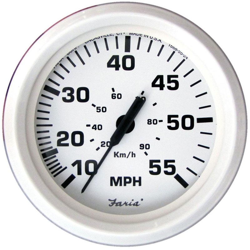 Speedometer Euro Dress White Inboard 55 MPH – Faria Beede Instruments