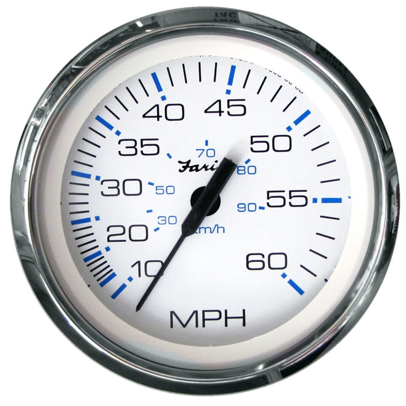 Speedometer Stainless Steel White Face Inboard 60 MPH – Faria Beede Instruments