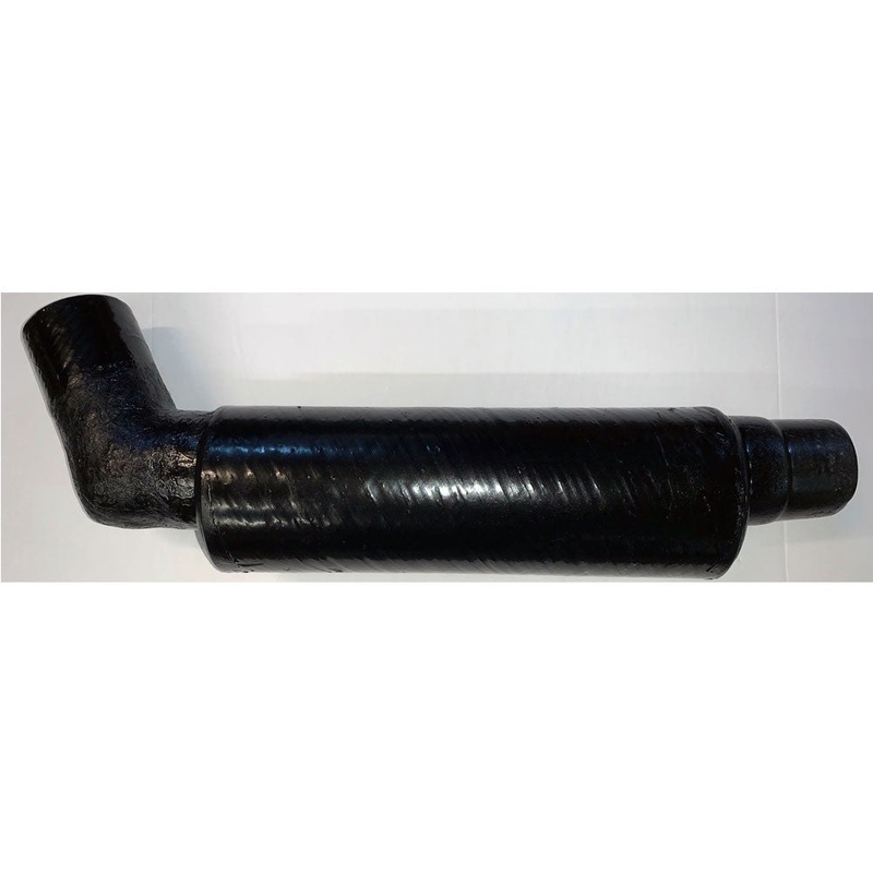 Muffler Interchangeable Angled 3 Inch O.D. 60 Inlet With 3 Inch  O.D. Straight Outlet 24 Inches Long OEM UM-2015 – See Description For Replacement