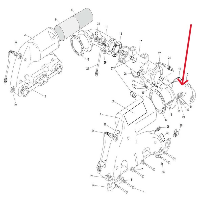Corner Exhaust Port Side Exhaust Assembly 5.7L PCM Part Number RA133001A – See Item # 10 In Picture