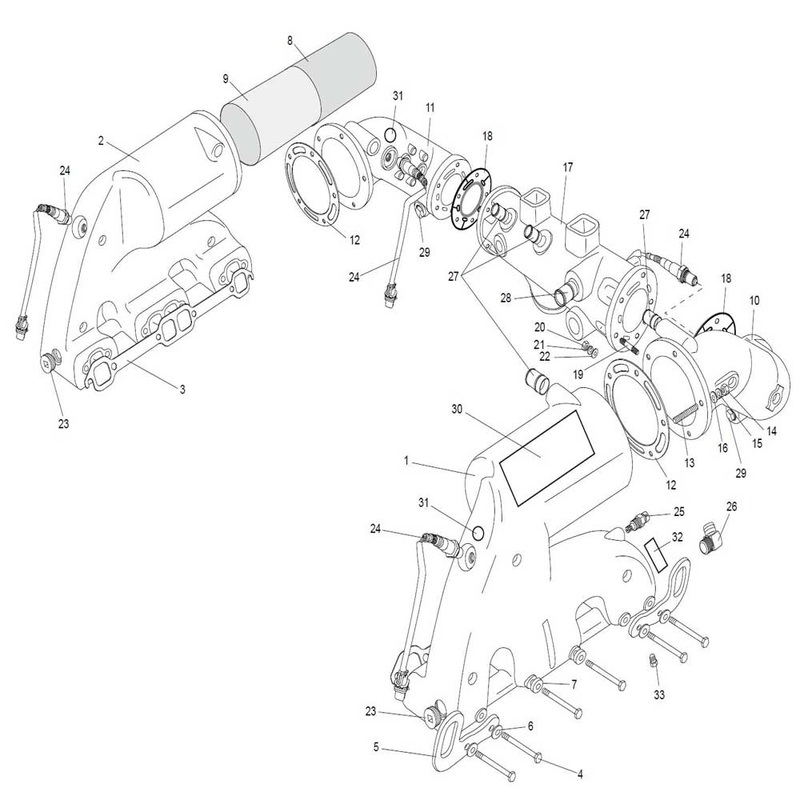Corner Exhaust Starboard Side Exhaust Assembly 5.7L PCM Part Number RA133002A – See Item # 11 In Picture