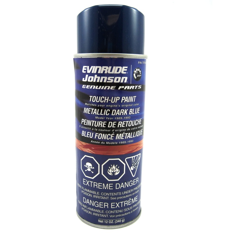 Paint Evinrude Metallic Dark Blue Touch Up Spray Paint 11.5 Ounces OEM Evinrude 0777174