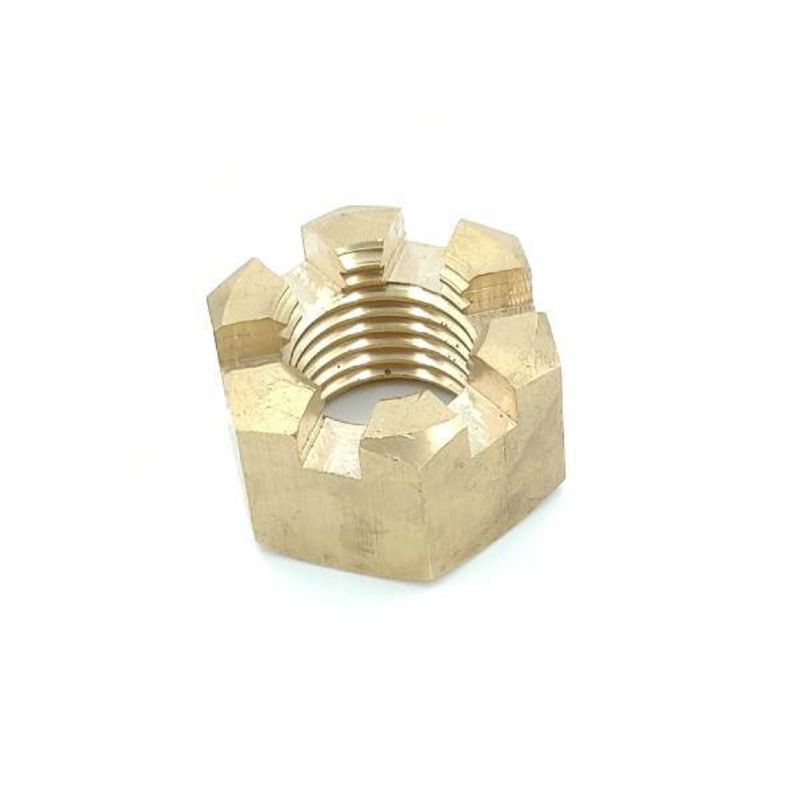 Prop Nut Brass Castle Nut For 1-1/4 Inboard Shafts Slotted Castle Nut