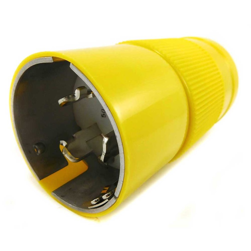 50 Amp 125/250 Volt Male Plug Male Locking Plug For The Dock Side End of 50A – 125-250 V Shore Cords