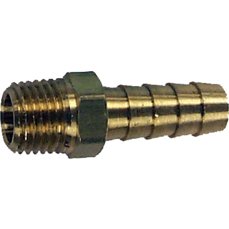 Fitting Straight 1/4 NPT X 3/8 Fuel Hose Barb Brass OEM