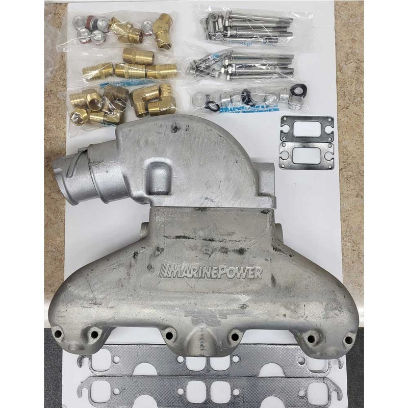 5.0L – 305 ci – 5.7L 350 ci Aluminum Performance Exhaust Kit Either Fresh & Raw Water Marine Power OEM