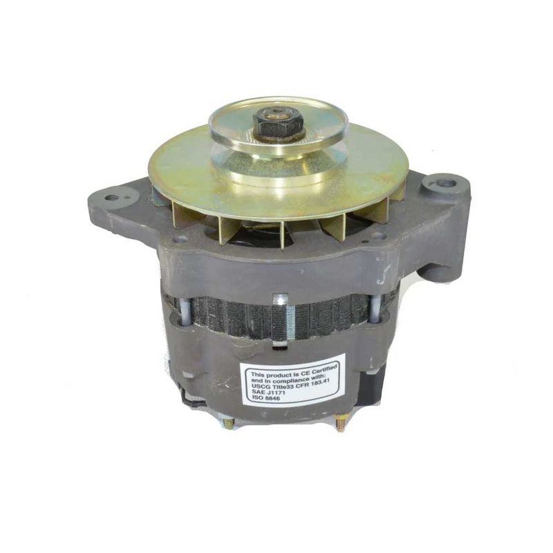 Alternator 51 Amp Internal Regulator GM Yellow Lead PCM And Indmar 3/8 V-Belt Pulley OEM RA097006