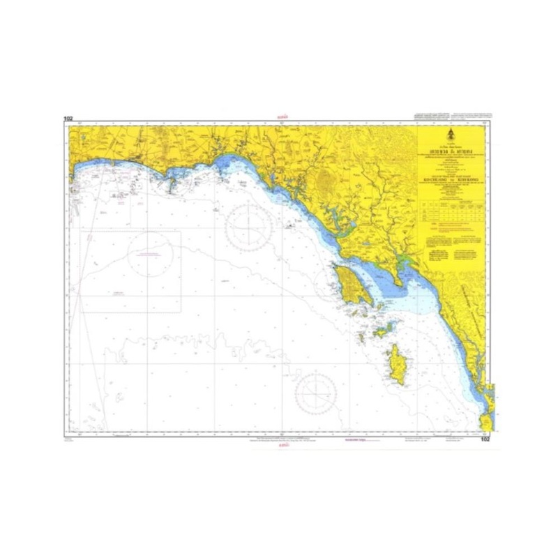 Marine Chart Thailand (Gulf of Thai – East) 102 Ko Chuang to Koh Kong