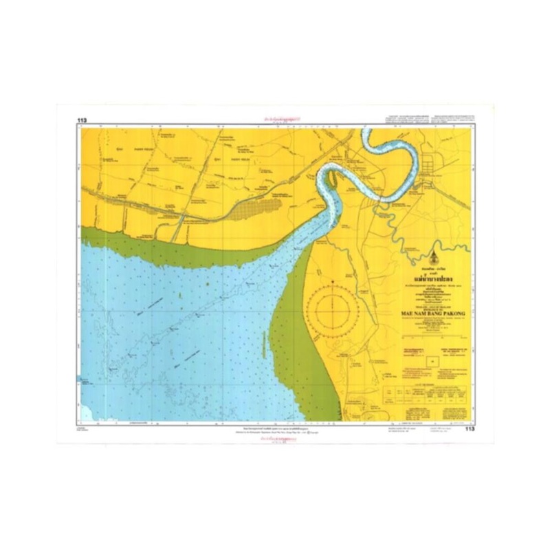 Marine Chart Thailand (Gulf of Thai – East) 113 Entrance Mae Nam Bang Pakong