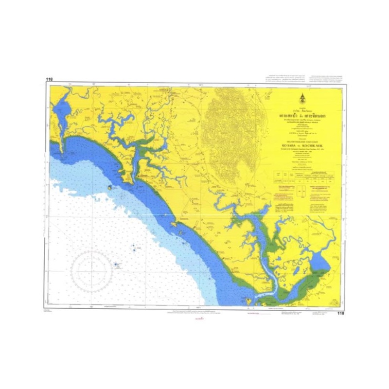 Marine Chart Thailand (Gulf of Thai – East) 118 Ko Saba to Ko Chik Nok