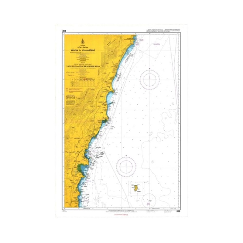 Marine Chart Thailand (Gulf of Thai – West) 203 Lang Suan to Prachuap Khiri Khan