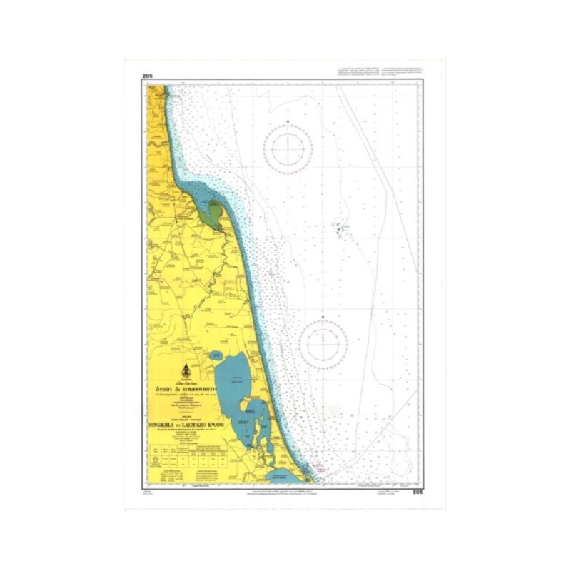 Marine Chart Thailand (Gulf of Thai – West) 205 Songkhla to Laem Kho Kwang