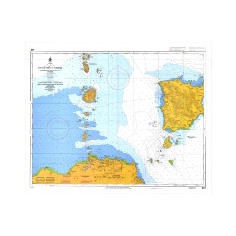 Marine Chart Thailand (Gulf of Thai – West) 261 Laem Khung Mo to Ko Samui
