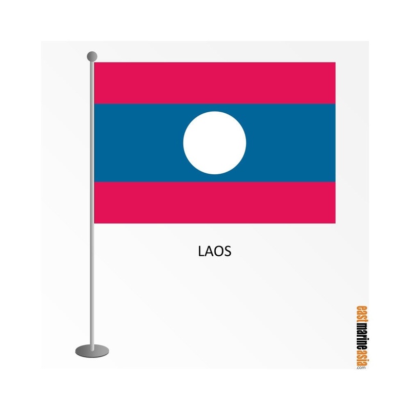 EMA International Flag – Laos|40 cm x 60 cm|60 cm x 90 cm|Knitted Polyester|Piece (160148)|Piece (160149)