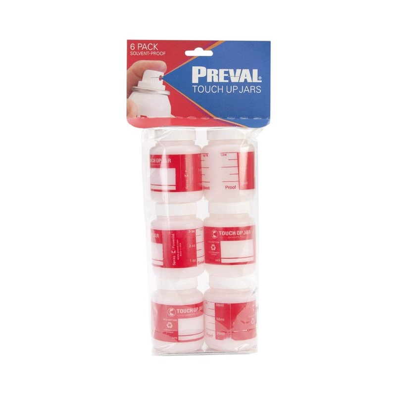 Preval Sprayer Touch Up Jars|88 mL (3 oz) (Pack of 6)|-|Pack of 6 (0271-1)