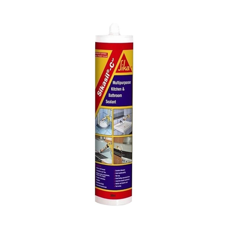 Sika Sikasil C AP|Clear|White|300 mL Plastic Caulking Cartridge