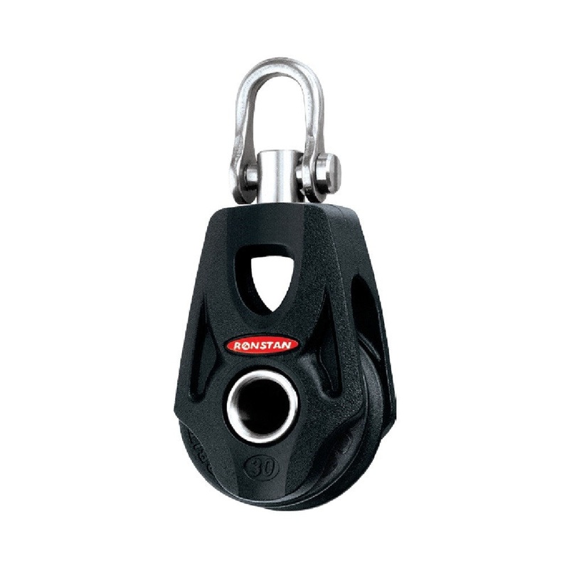 Ronstan Series 30 SP Single Orbit Block (with Nylatron Sheave) – Becket Hub, Swivel Shackle Head