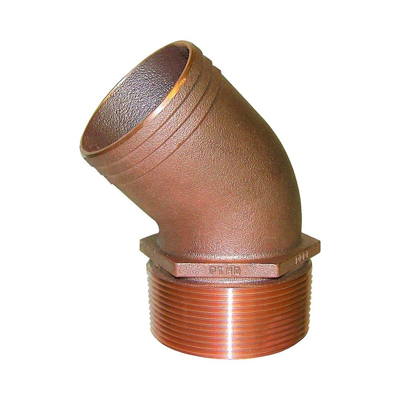 Groco PTHD Series 45 Bronze Pipe to Hose Standard Flow Fittings – NPT