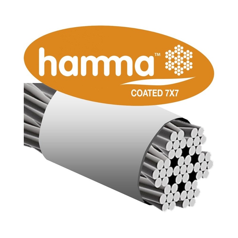 Hamma Coated 7×7 316 Stainless Steel White PVC Wire Rope