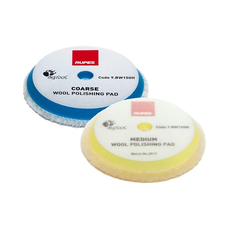 Rupes BigFoot 130 – 145 mm Wool Polishing Pads for Random Orbital, Gear Driven and Triple Action Polishers