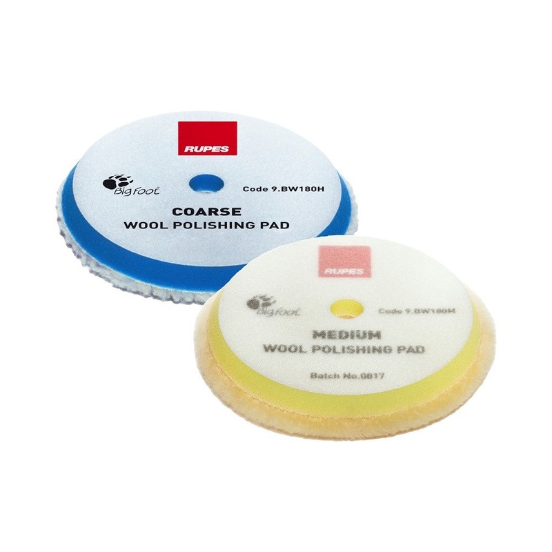 Rupes BigFoot 150 – 170 mm Wool Polishing Pads for Random Orbital, Gear Driven and Triple Action Polishers