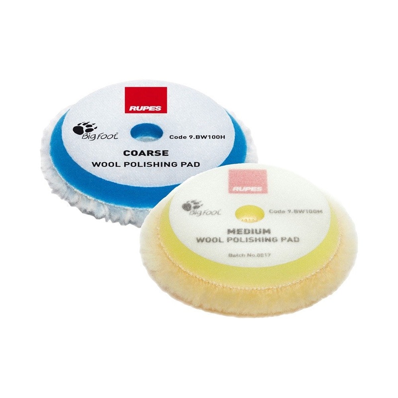 Rupes BigFoot 80 – 90 mm Wool Polishing Pads for Random Orbital, Gear Driven and Triple Action Polishers