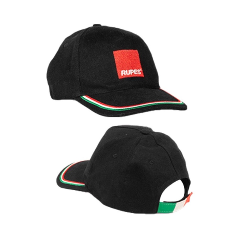 Rupes Bigfoot Cap|Black / Italian flag|Brushed Cotton|9.Z245