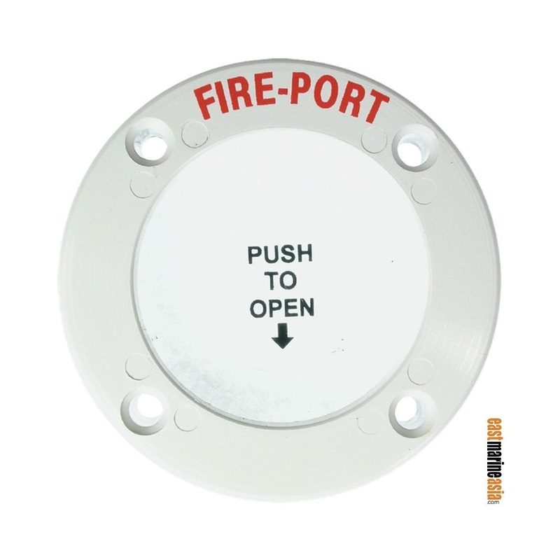 Osculati Fire Port|White Plastic|Stainless Steel Polished|68 x 45 mm|Piece (17.680.00)|Piece (17.680.01)