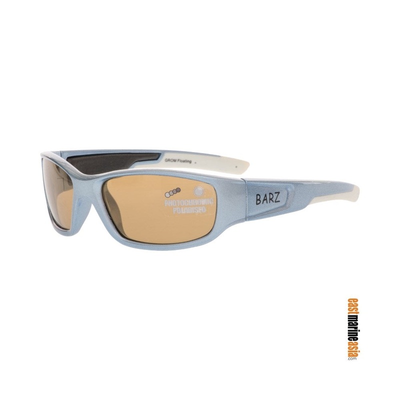 Barz Optics The Grom Floating Polarised Kids Sunglasses – Aluminium Blue with Neoprene Case & Retainer