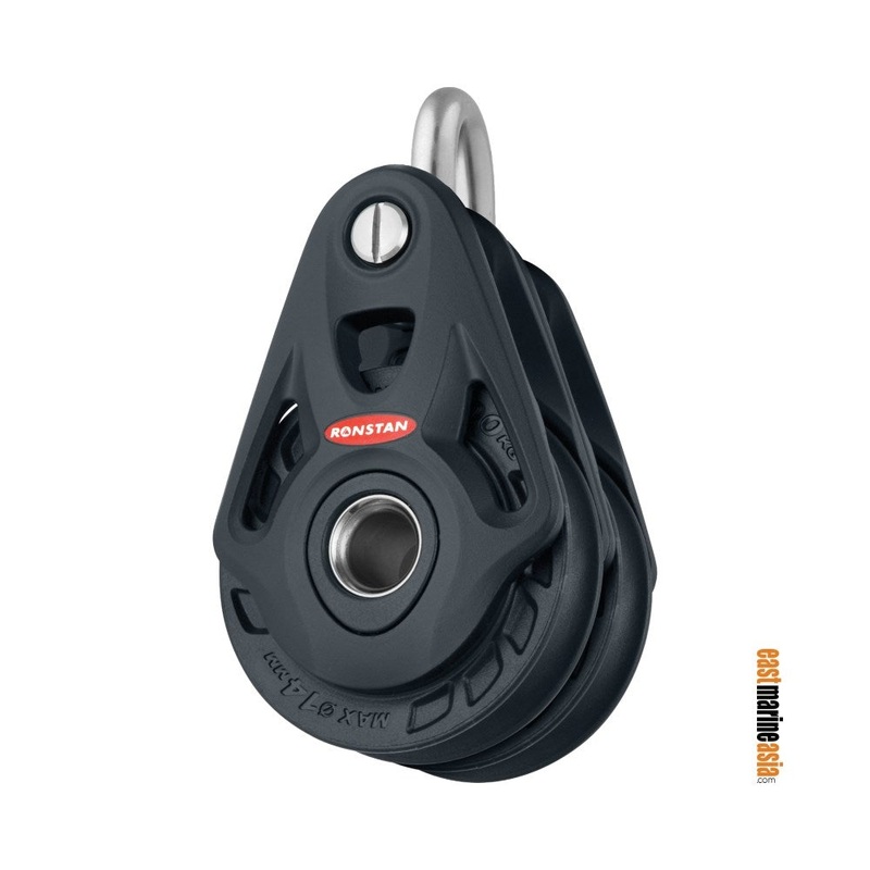 Ronstan Series 75 BB Double Core Block – Non-swivel Shackle Head